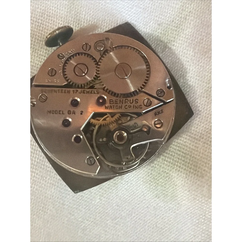 Vtg 1940s Men's Benrus BA 2 Art Deco Watch 17J Manual Wind - FOR PARTS AS-IS